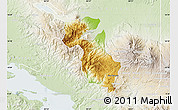 Physical Map of San Ramon, lighten