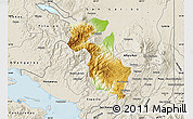 Physical Map of San Ramon, shaded relief outside