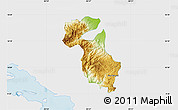 Physical Map of San Ramon, single color outside