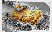 Physical 3D Map of Cartago, desaturated