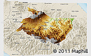 Physical 3D Map of Cartago, shaded relief outside