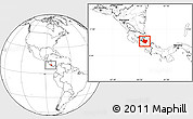 Blank Location Map of Cartago, within the entire country