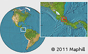 Satellite Location Map of Cartago