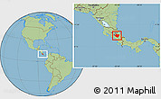 Savanna Style Location Map of Cartago