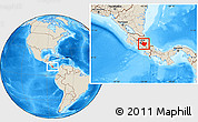 Shaded Relief Location Map of Cartago