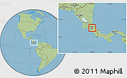 Savanna Style Location Map of Oreamuno