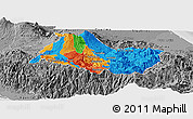 Political Panoramic Map of Cartago, desaturated