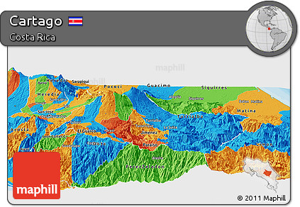 Political Panoramic Map of Cartago