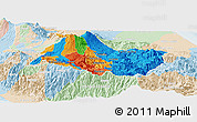 Political Panoramic Map of Cartago, lighten