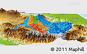 Political Panoramic Map of Cartago, physical outside