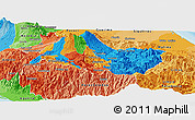 Political Panoramic Map of Cartago, political shades outside