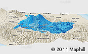 Political Shades Panoramic Map of Cartago, shaded relief outside