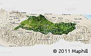 Satellite Panoramic Map of Cartago, shaded relief outside