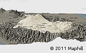 Shaded Relief Panoramic Map of Cartago, darken