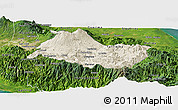 Shaded Relief Panoramic Map of Cartago, satellite outside