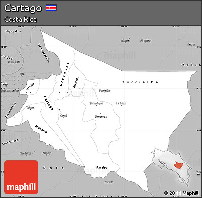 Gray Simple Map of Cartago