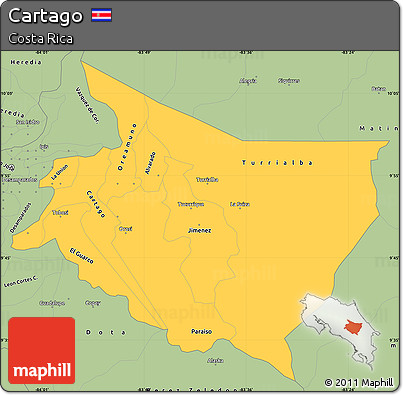 Savanna Style Simple Map of Cartago