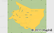 Savanna Style Simple Map of Cartago, single color outside