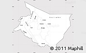 Silver Style Simple Map of Cartago, cropped outside