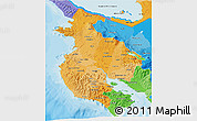 Political Shades 3D Map of Guanacaste