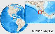 Shaded Relief Location Map of Hojancha