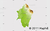 Physical Map of Liberia, cropped outside