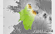 Physical Map of Liberia, desaturated