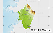 Physical Map of Liberia, single color outside