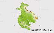 Physical Map of Guanacaste, cropped outside