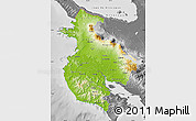 Physical Map of Guanacaste, desaturated