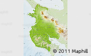 Physical Map of Guanacaste, lighten