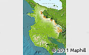 Physical Map of Guanacaste, satellite outside