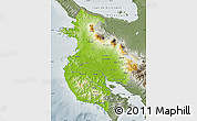 Physical Map of Guanacaste, semi-desaturated