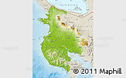 Physical Map of Guanacaste, shaded relief outside