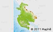 Physical Map of Guanacaste, single color outside