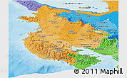 Political Shades Panoramic Map of Guanacaste