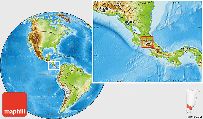 Physical Location Map of Heredia