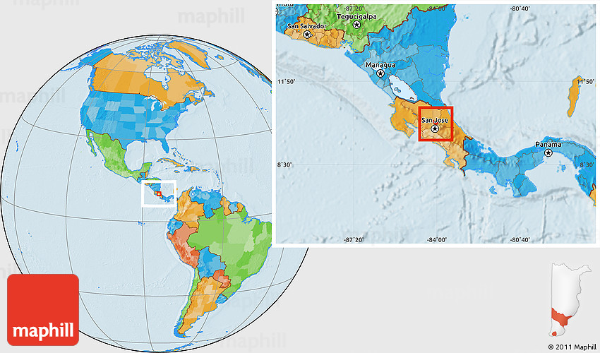 Political Location Map of Heredia