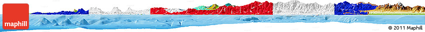 Flag Horizon Map of Costa Rica, physical outside, bathymetry sea, flag rotated