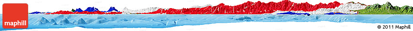 Flag Horizon Map of Costa Rica, satellite outside, bathymetry sea