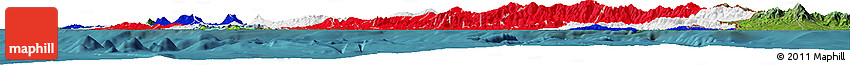 Flag Horizon Map of Costa Rica, satellite outside, flag centered