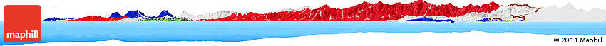 Flag Horizon Map of Costa Rica, single color outside, bathymetry sea, flag centered