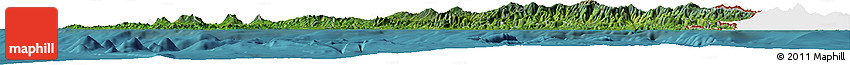 Satellite Horizon Map of Costa Rica, single color outside