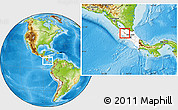 Physical Location Map of lag.arenal, highlighted country, within the entire country