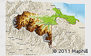 Physical 3D Map of Talamanca, shaded relief outside