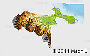 Physical 3D Map of Talamanca, single color outside