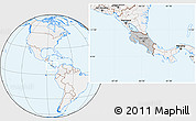 Gray Location Map of Costa Rica, lighten