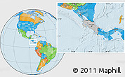 Gray Location Map of Costa Rica, political outside