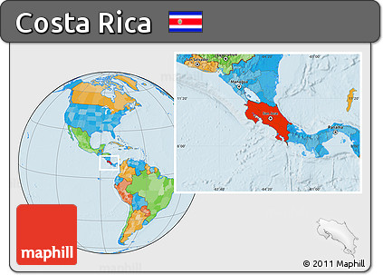 Political Location Map of Costa Rica