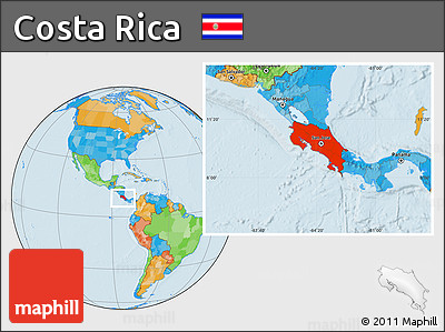 Political Location Map of Costa Rica